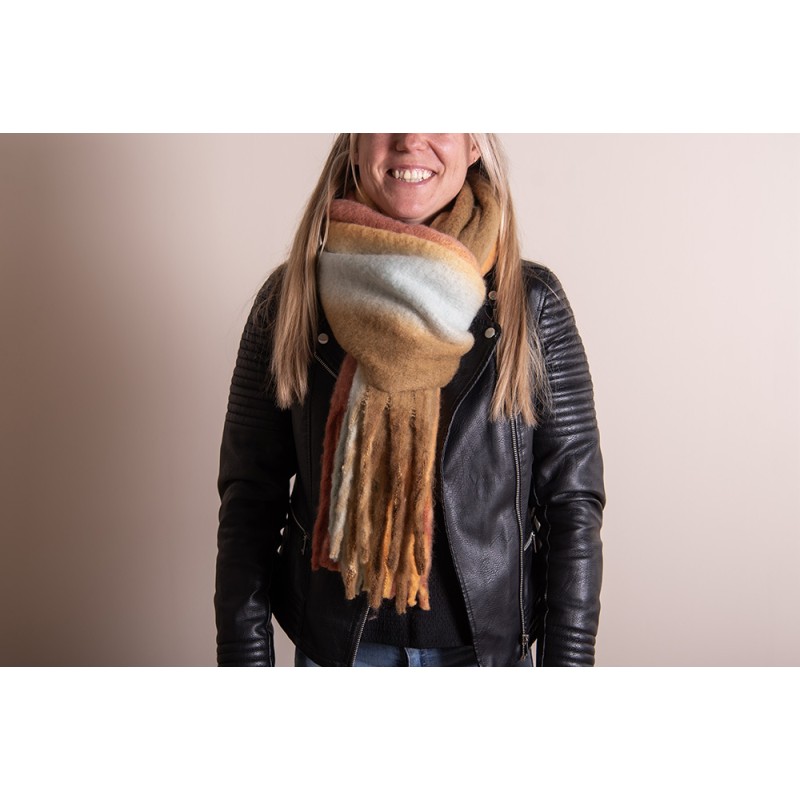 Juleeze Winter Scarf Women 35x180 cm Brown Blue