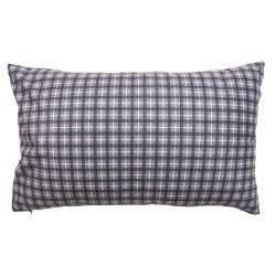 Clayre & Eef Housse de coussin 30x50 cm Gris Blanc Polyester Rectangle Rennes