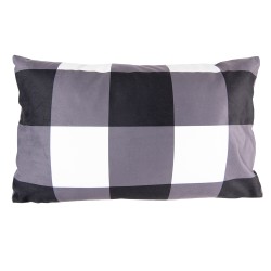 Clayre & Eef Cushion Cover 30x50 cm White Black Polyester Rectangle This house believes in Santa