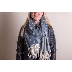 Juleeze Winterschal Damen 68x180 cm Grau Punkte