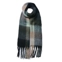 Juleeze Écharpe d'hiver femmes 36x210 cm Gris Beige Losange