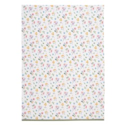Clayre & Eef Tea Towel  50x70 cm White Green Cotton Flowers