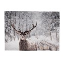 Clayre & Eef Throw Blanket 130x170 cm White Brown Polyester Rectangle Deer