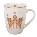 Clayre & Eef Mug 350 ml Blanc Marron Porcelaine Chats