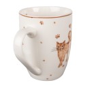 Clayre & Eef Mug 350 ml Blanc Marron Porcelaine Chats