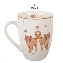 Clayre & Eef Mug 350 ml Blanc Marron Porcelaine Chats