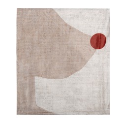 Clayre & Eef Throw Blanket 130x170 cm Beige Polyester Reindeer