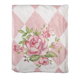 Clayre & Eef Plaid 130x170 cm Rosa Bianco Poliestere