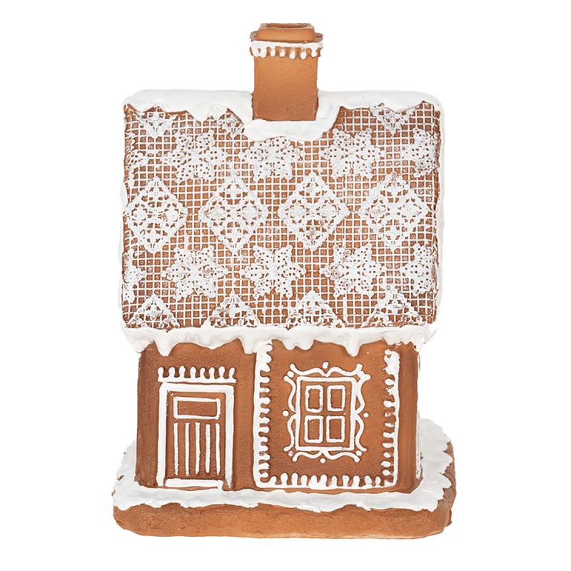 Clayre & Eef Gingerbread house with LED 18 cm Brown Polyresin