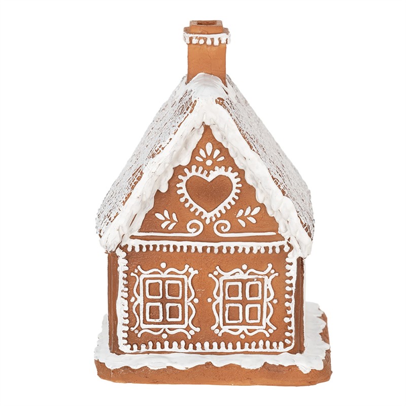 Clayre & Eef Gingerbread house met LED 18 cm Bruin Polyresin