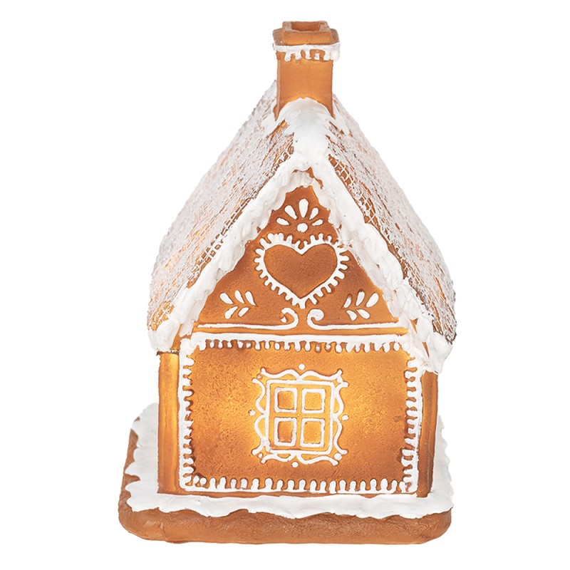 Clayre & Eef Casa di pan di zenzero con LED 18 cm Marrone Poliresina