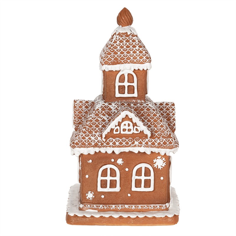 Clayre & Eef Gingerbread house met LED Huis 25 cm Bruin Polyresin