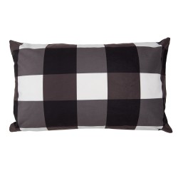 Clayre & Eef Housse de coussin 30x50 cm Blanc Noir Polyester Sapins de Noël