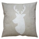 Clayre & Eef Cushion Cover 45x45 cm Beige Polyester Deer