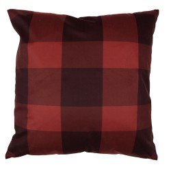 Clayre & Eef Kussenhoes  45x45 cm Rood Beige Polyester Kerstbomen Merry Christmas