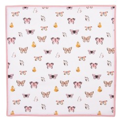 Clayre & Eef Napkins Cotton Set of 6 40x40 cm Beige Pink Cotton Butterflies