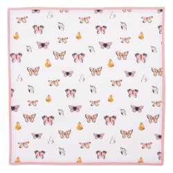 Clayre & Eef Serviettes Coton set de 6 40x40 cm Beige Rose Coton Papillons