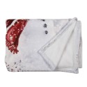 Clayre & Eef Throw Blanket 130x170 cm White Red Polyester Santa Claus