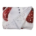 Clayre & Eef Throw Blanket 130x170 cm White Red Polyester Santa Claus