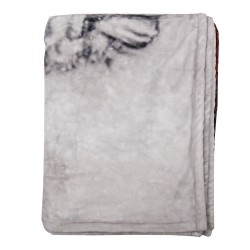 Clayre & Eef Throw Blanket 130x170 cm White Grey Polyester Santa Claus