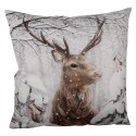 Clayre & Eef Cushion Cover 45x45 cm Brown White Polyester Deer