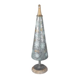 Clayre & Eef Weihnachtsdekorationsfigur Weihnachtsbaum 47 cm Grau Goldfarbig Eisen