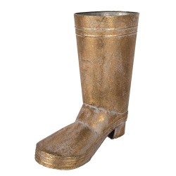 Clayre & Eef Pflanzenhalter Stiefel 37 cm Goldfarbig Metall