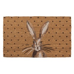 Clayre & Eef Paillasson 75x45 cm Marron Fibre de coco PVC Rectangle Lapin