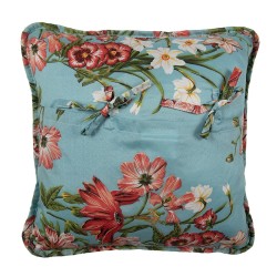 Clayre & Eef Kissenbezug 40x40 cm Blau Rosa Baumwolle Polyester Blumen