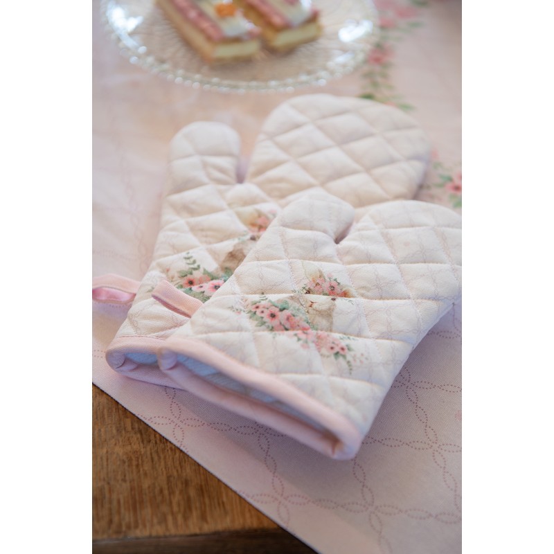 Clayre & Eef Table Runner 150x250 cm Pink Cotton Rabbit