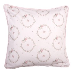 Clayre & Eef Housse de coussin 40x40 cm Rose Coton Carré Lapin