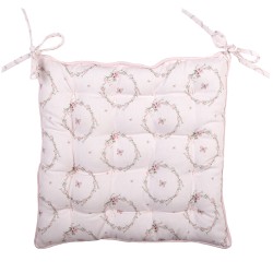 Clayre & Eef Coussin de chaise en mousse 40x40x4 cm Rose Coton Carré Lapin