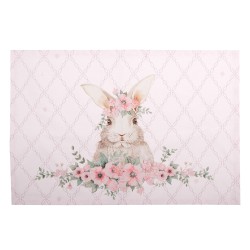 Clayre & Eef Sets de table set de 6 48x33 cm Rose Coton Lapin