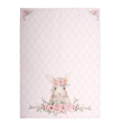 Clayre & Eef Tea Towel  50x70 cm Pink Cotton Rabbit