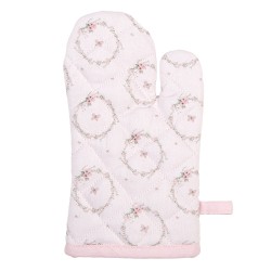 Clayre & Eef Guanto da forno bambino 12x21 cm Rosa Cotone Coniglio