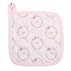 Clayre & Eef Presina da cucina bambino 16x16 cm Rosa Cotone Quadrato Coniglio