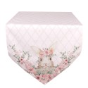 Clayre & Eef Table Runner 50x160 cm Pink Cotton Rabbit