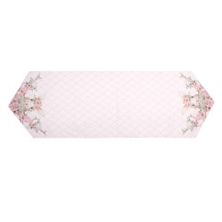 Clayre & Eef Table Runner 50x160 cm Pink Cotton Rabbit