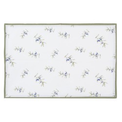 Clayre & Eef Placemats Set van 6  48x33 cm Wit Katoen Olijven