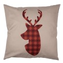 Clayre & Eef Cushion Cover 45x45 cm Red Brown Polyester Deer