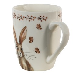 Clayre & Eef Mug 350 ml Beige Marron Porcelaine Lapin