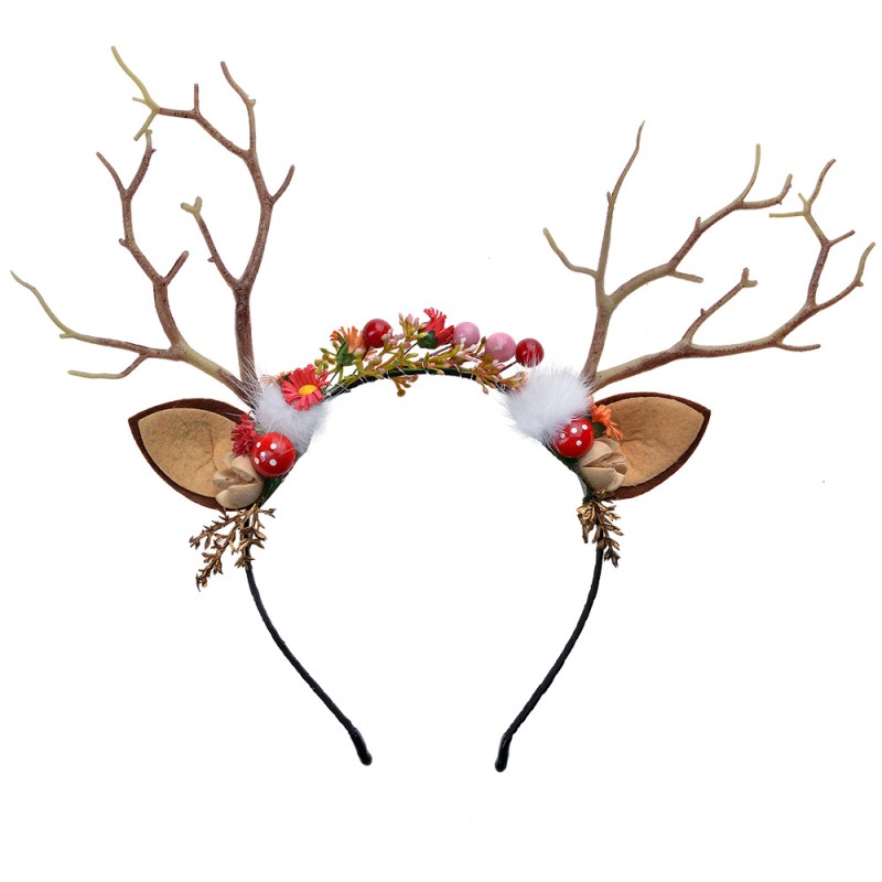 Clayre & Eef Headband Girl Antler Brown Plastic