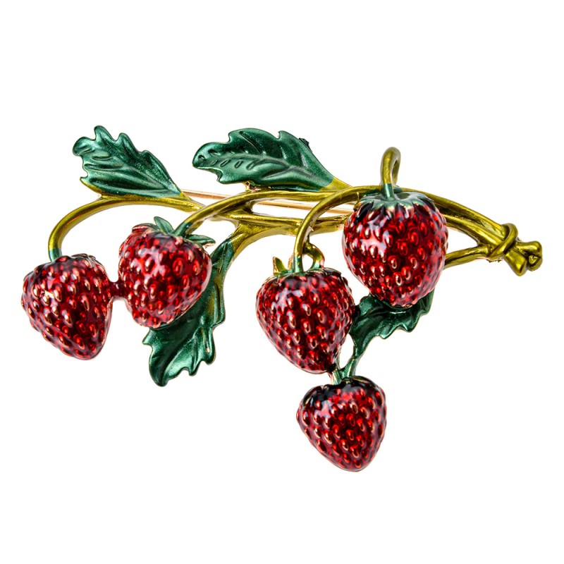 Clayre & Eef Women's Brooch Strawberries Red Metal