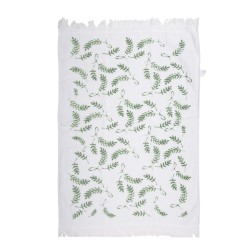 Clayre & Eef Serviette invité 40x66 cm Blanc Vert Coton Brindilles