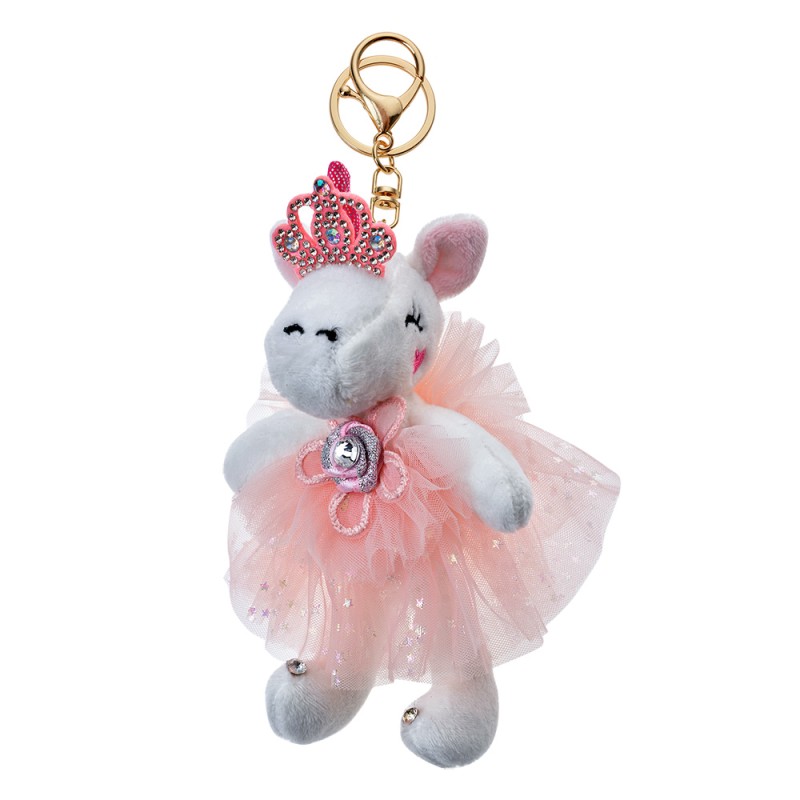 Clayre & Eef Keychain Unicorn Pink Synthetic