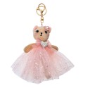 Clayre & Eef Keychain Bear Pink Synthetic