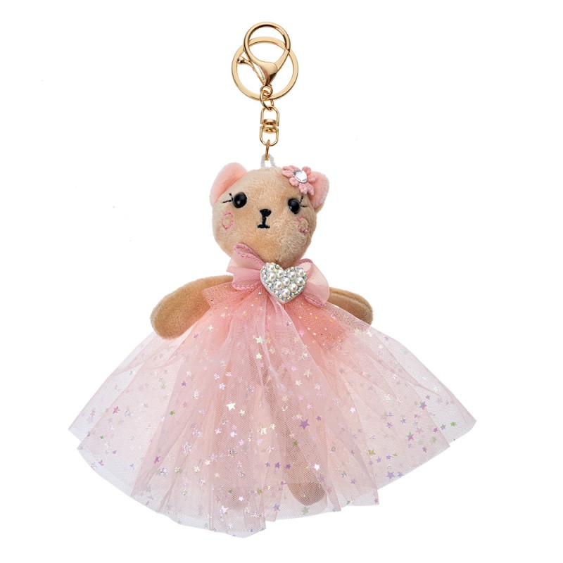 Clayre & Eef Keychain Bear Pink Synthetic