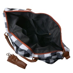 Clayre & Eef Duffle-Tasche 56x35 cm Weiß Schwarz Synthetisch