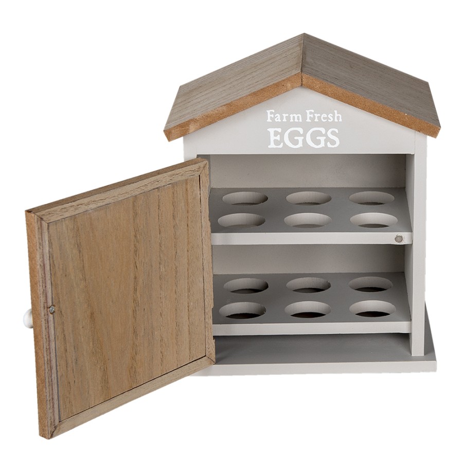 Clayre & Eef Armadio casetta porta uova in legno shabby