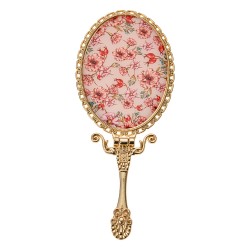 Clayre & Eef Handheld Mirror 8x2x18 cm Gold colored Polyresin Glass Oval